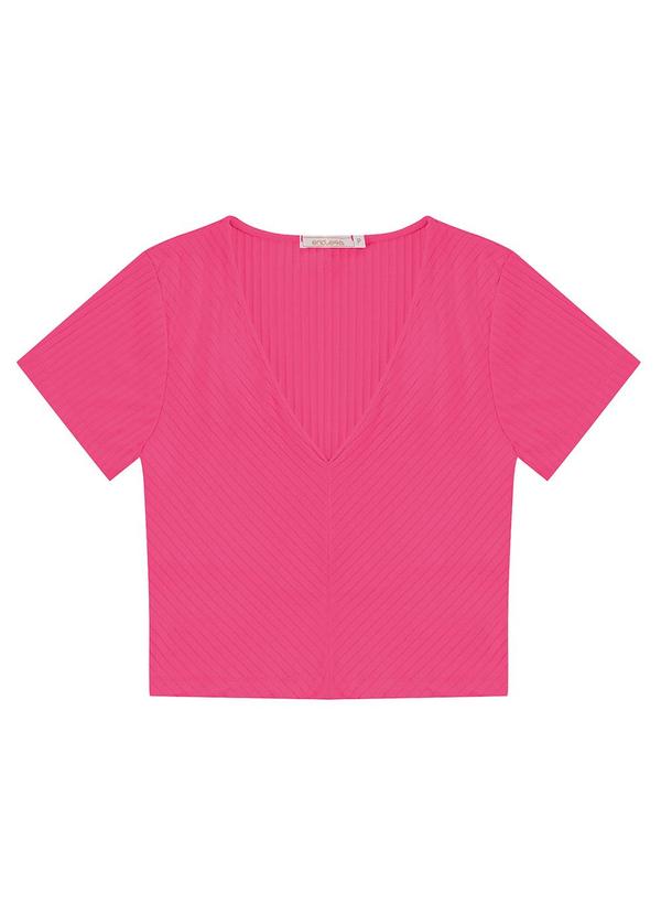 Vista 2 Blusa Feminina em Ribana Canelada Rosa Endless Endless
