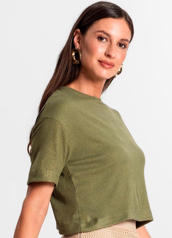 Blusa Feminina em Ribana Canelada Verde