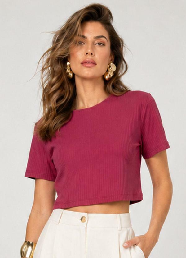 Blusa Feminina em Ribana Canelada Vermelho