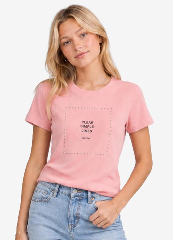 Blusa Feminina em Ribana com Termocolante Rosa