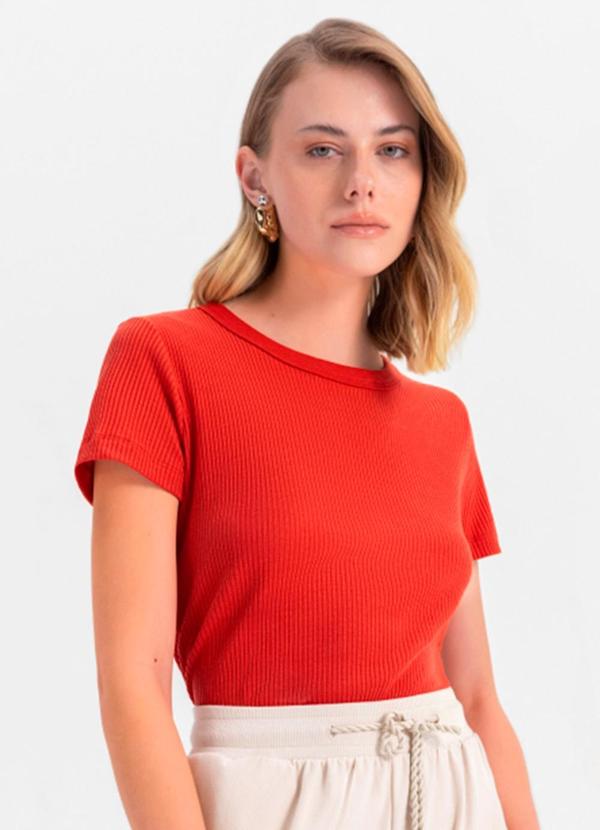 Blusa Feminina em Ribana Laranja