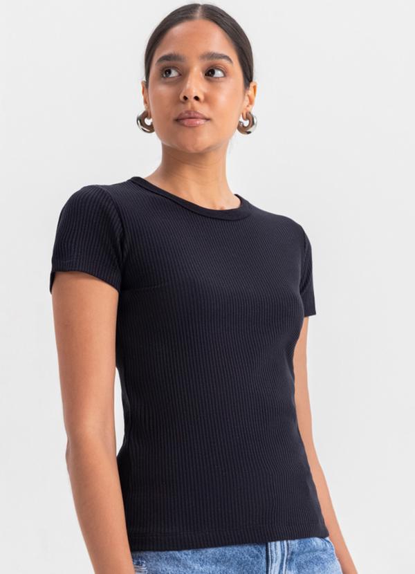 Blusa Feminina em Ribana  Preto