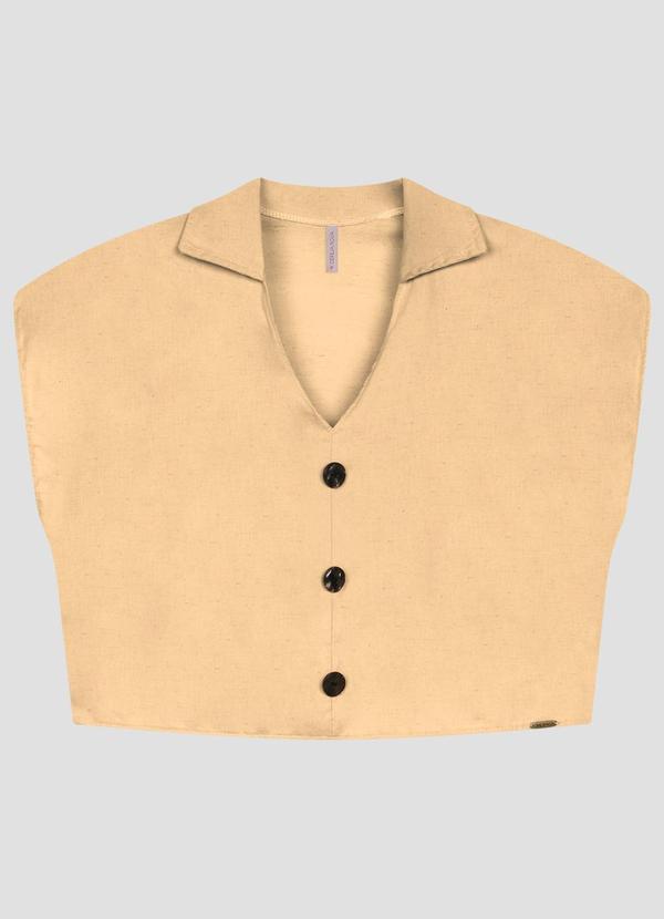 Blusa Feminina em Tecido Plano Linho Bege