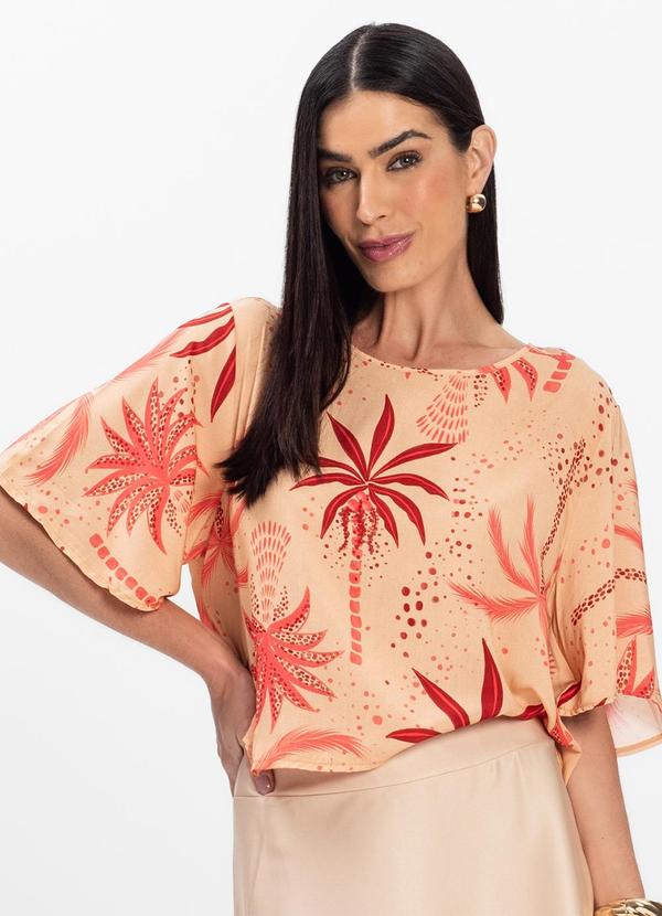 Vista 2 Blusa Feminina em Tecido Rosa Essendi Essendi