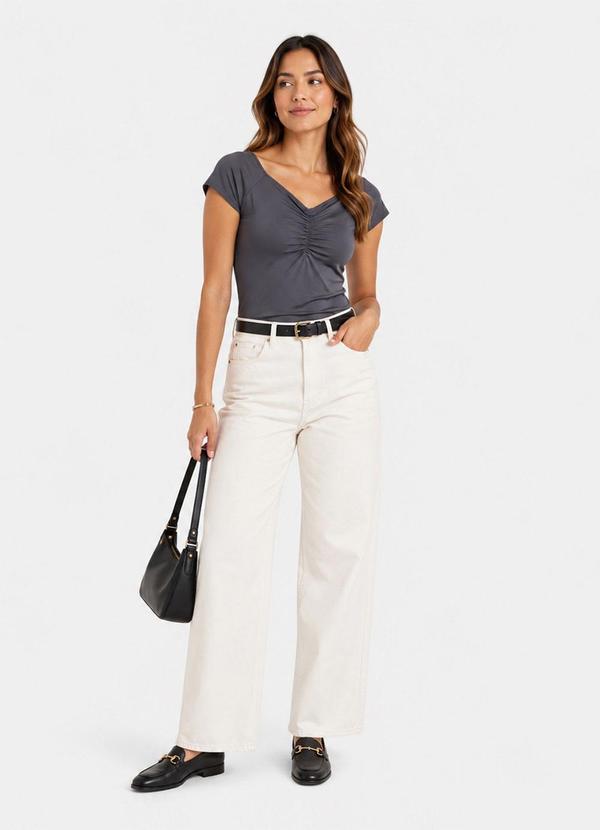 Blusa Feminina em Touch Skin Cinza