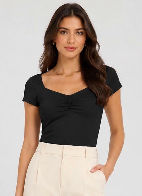 Blusa Feminina em Touch Skin Preto