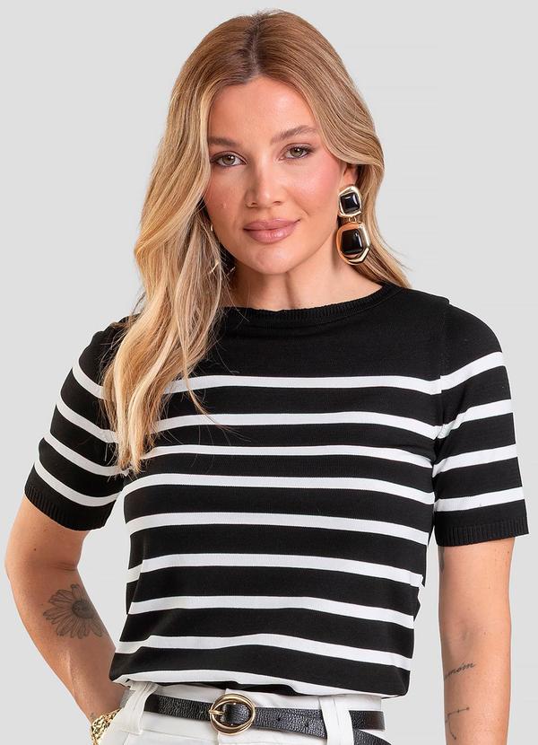 Blusa Feminina em Tricot de Fio Modal Preto
