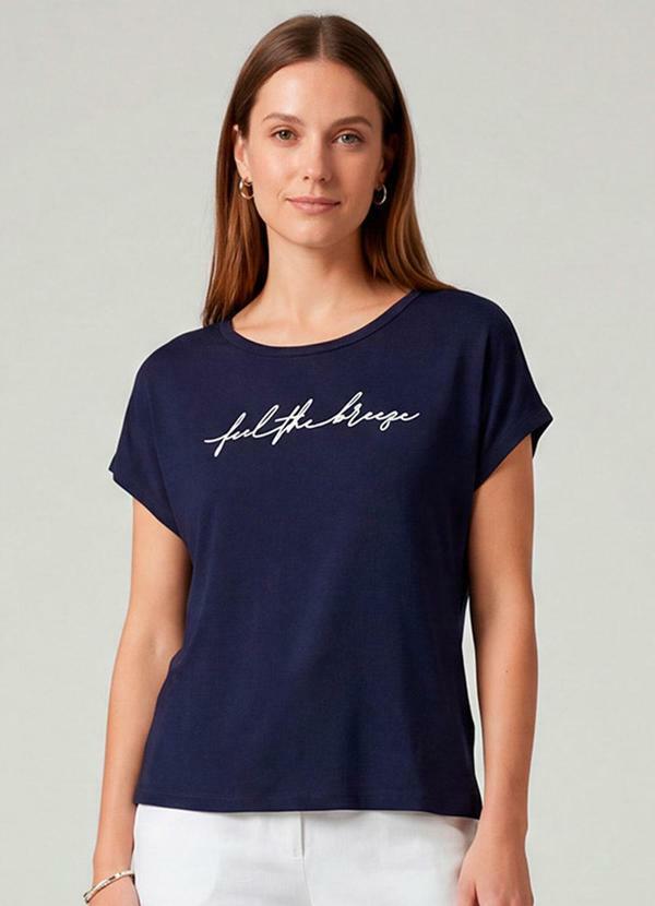 Blusa Feminina em Visco Tricot Azul