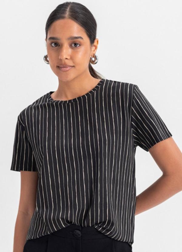 Vista 2 Blusa Feminina em Viscolycra Preto Essendi Essendi