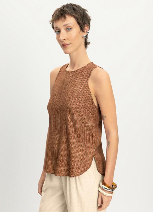 Blusa Feminina em Viscose Praiana Marrom