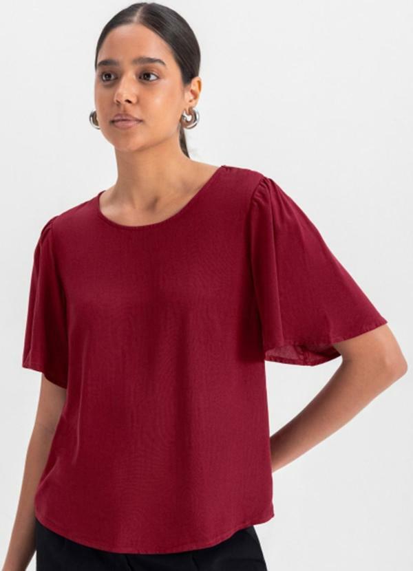 Vista 2 Blusa Feminina em Viscose Vermelho Essendi Essendi