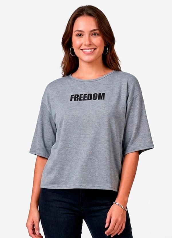 Blusa Feminina em Viscotorcion Cinza