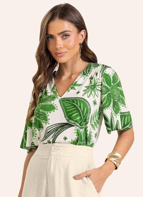 Vista 2 Blusa Feminina em Viscotorcion Verde Endless Endless