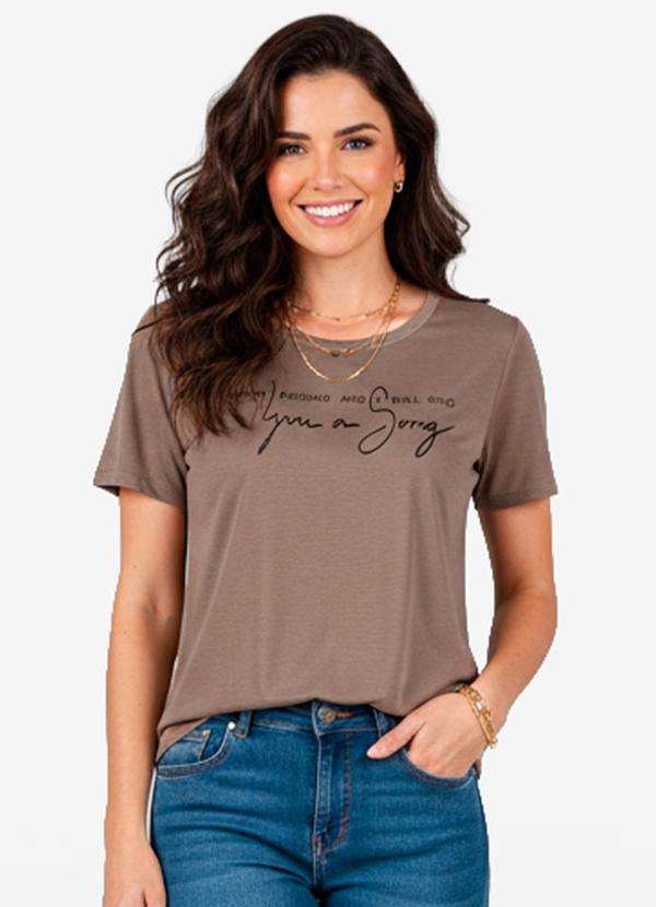 Vista 2 Blusa Feminina em Viscotricot Marrom INFINITA COR INFINITA COR
