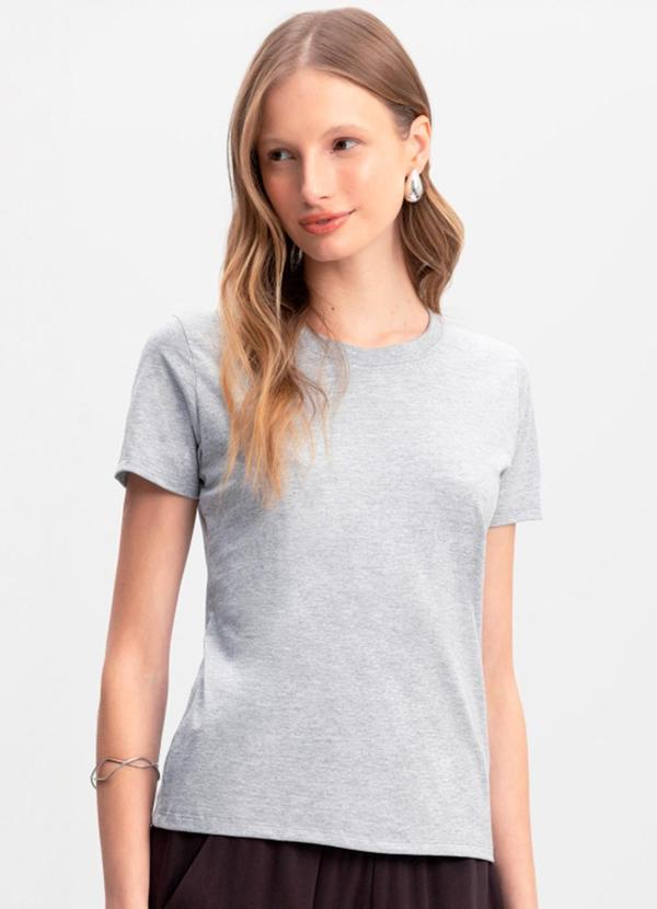 Blusa Feminina Essencial em Meia Malha Cinza