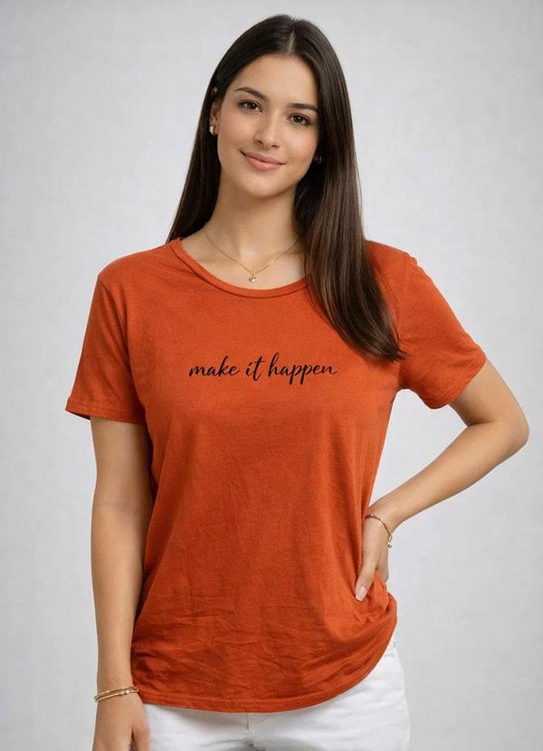 Blusa Feminina Estampa e Costa Maior Laranja