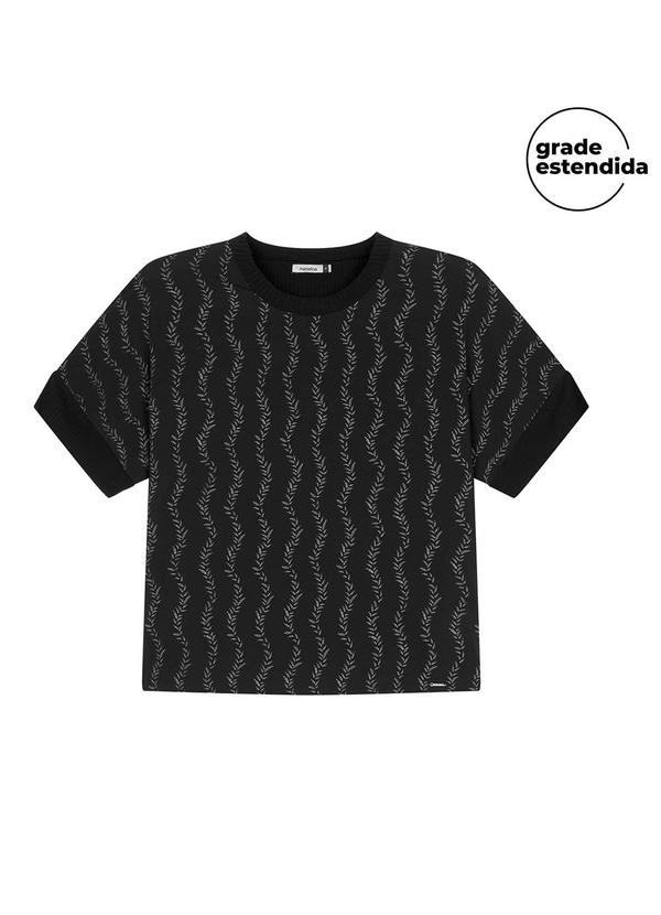 Blusa Feminina Estampa Frente Preto