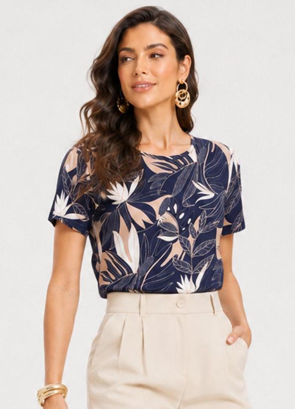 Blusa Feminina Estampada Azul