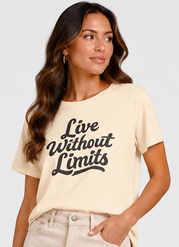 Blusa Manga Curta Estampada Off White