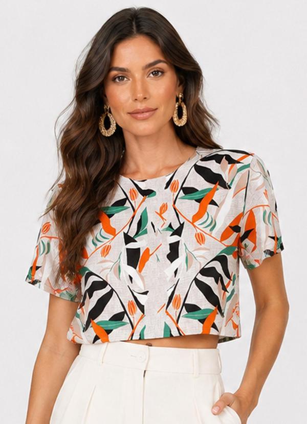 Blusa Feminina Estampada Laranja
