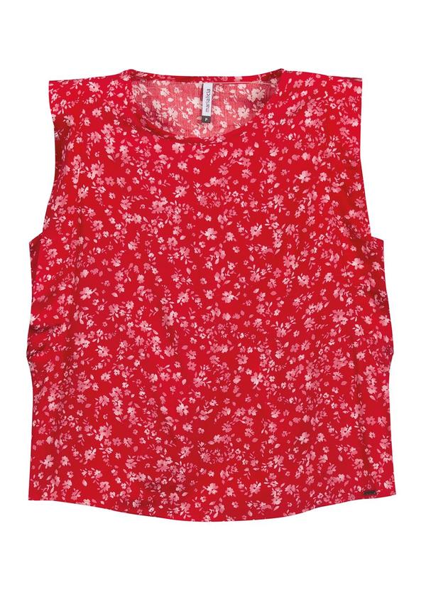 Vista 2 Blusa Feminina Floral Miudo Rosa Marialícia Marialícia