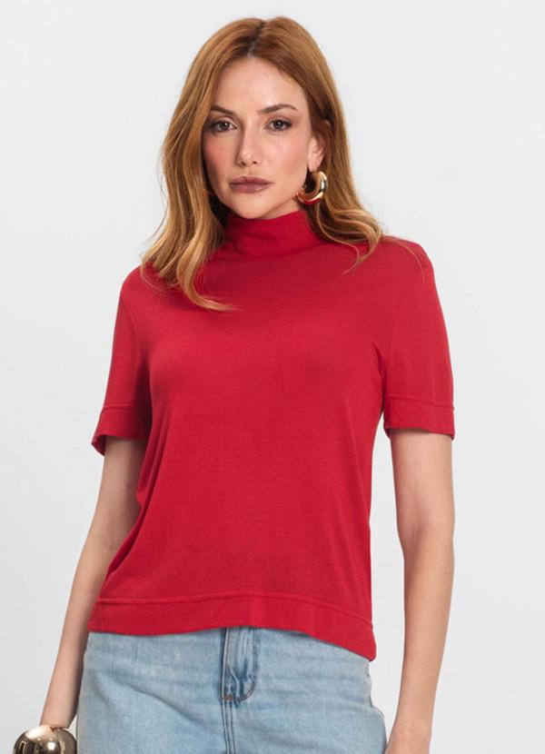 Blusa Feminina Gola Alta Vermelho