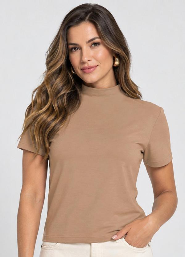 Blusa Feminina Gola Chaminé Bege