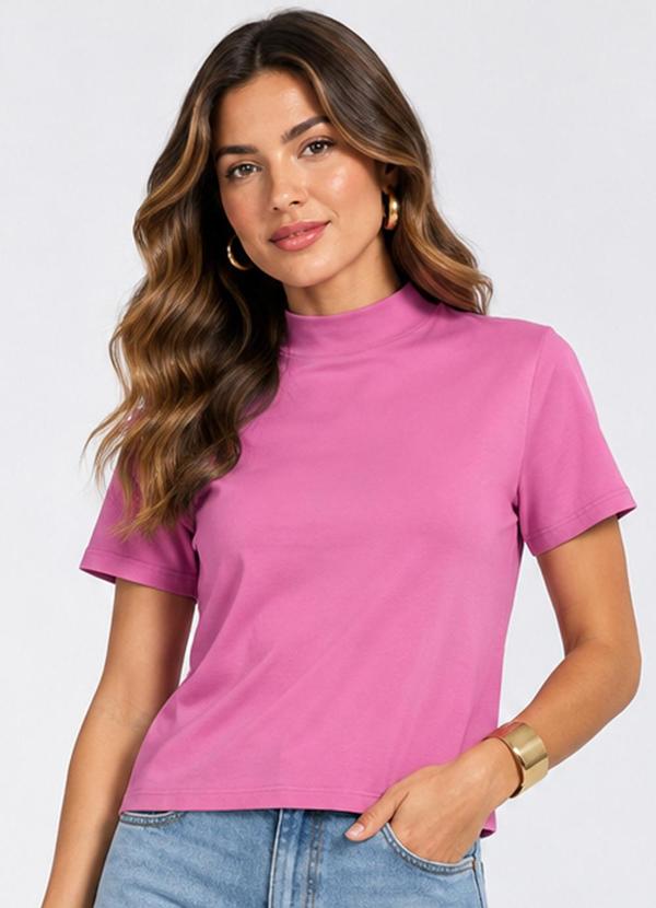 Blusa Feminina Gola Chaminé Rosa