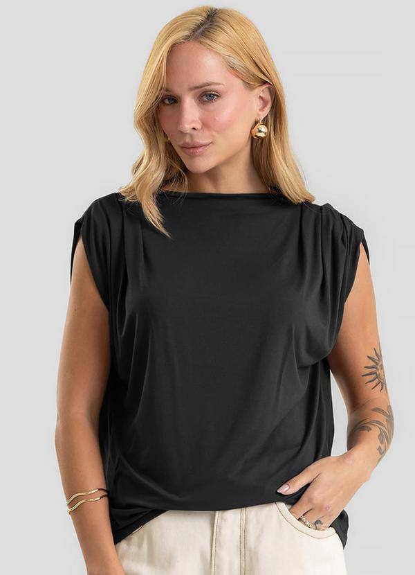 Blusa Feminina Gola Chaminé Visco Premiere Preto