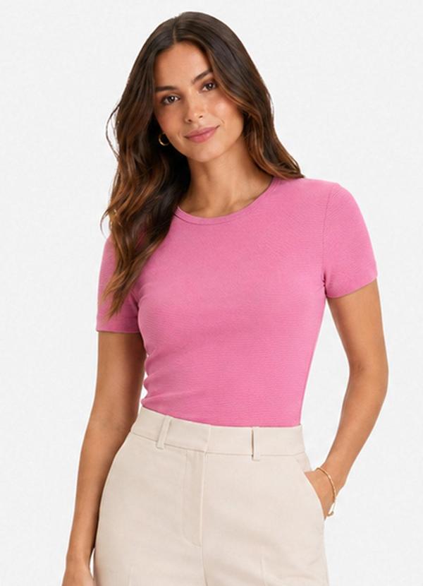 Blusa Feminina Justa em Malha Classic Rosa