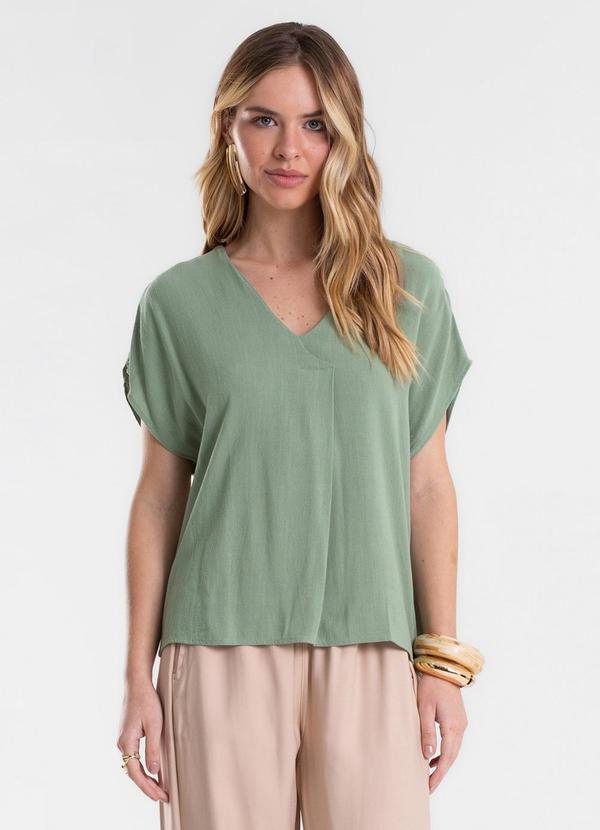 Blusa Feminina Linho Strong Decote V Verde