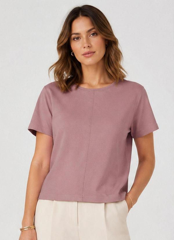 Blusa Feminina Lisa em Malha Visco Rosa
