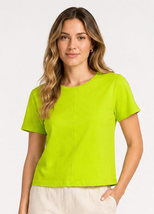 Blusa Feminina Lisa Gola Redonda Verde