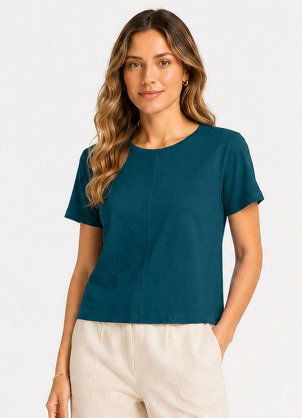 Blusa Feminina Lisa Gola Redonda Verde