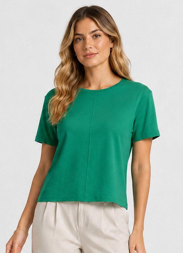 Blusa Feminina Lisa Gola Redonda Verde