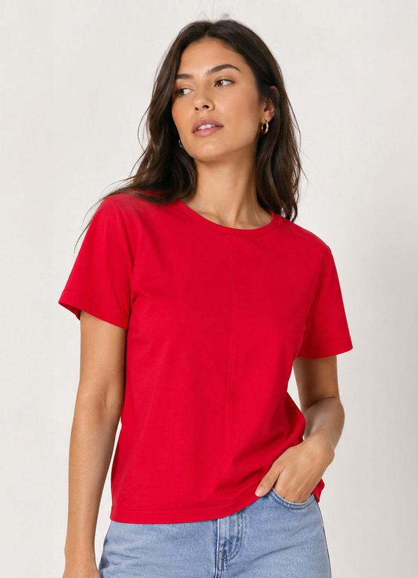 Blusa Feminina Lisa Gola Redonda Vermelho
