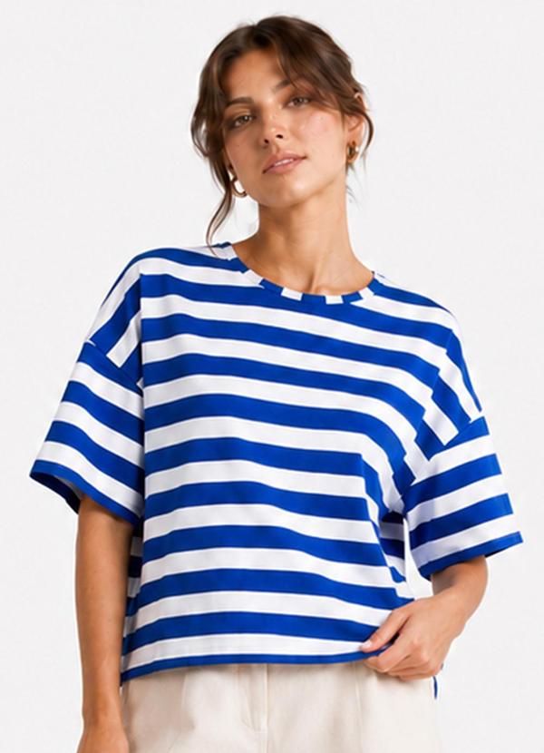 Blusa Feminina Listrada Azul
