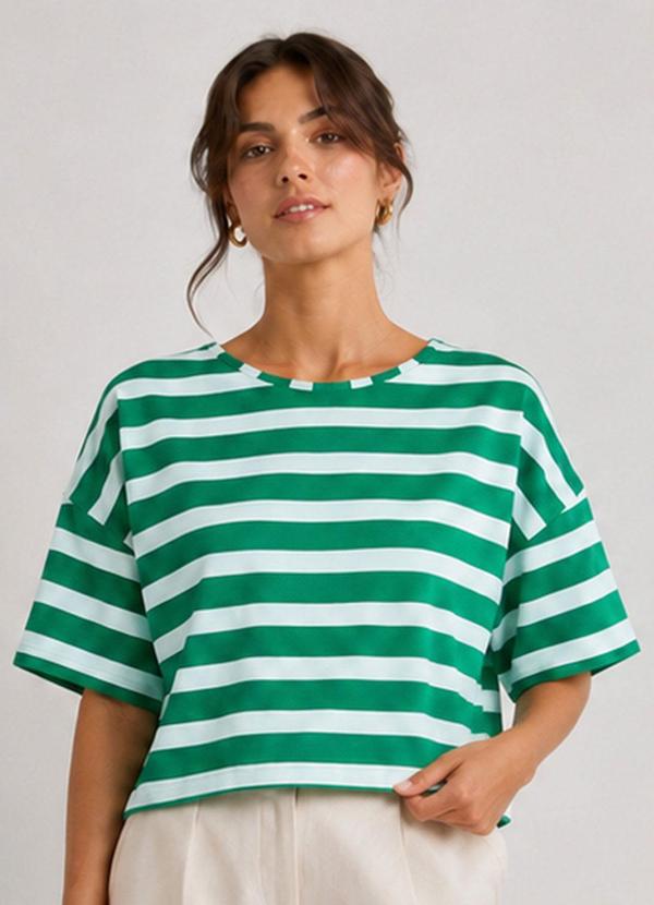 Blusa Feminina Listrada Verde