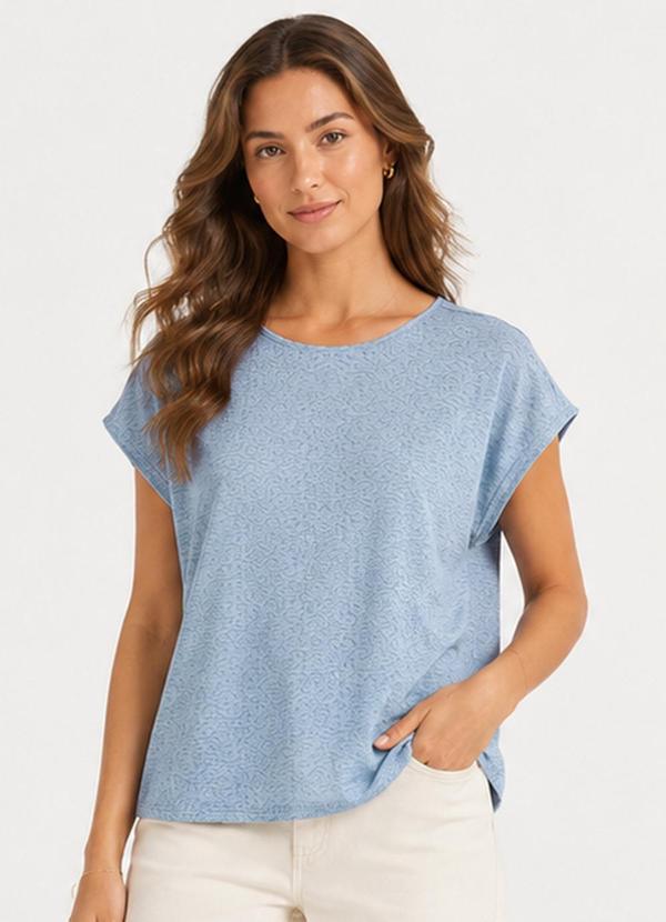 Blusa Feminina Malha Jacquard Vulca Azul