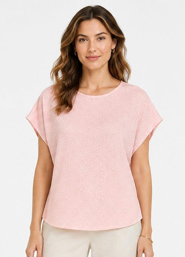 Blusa Feminina Malha Jacquard Vulca Rosa