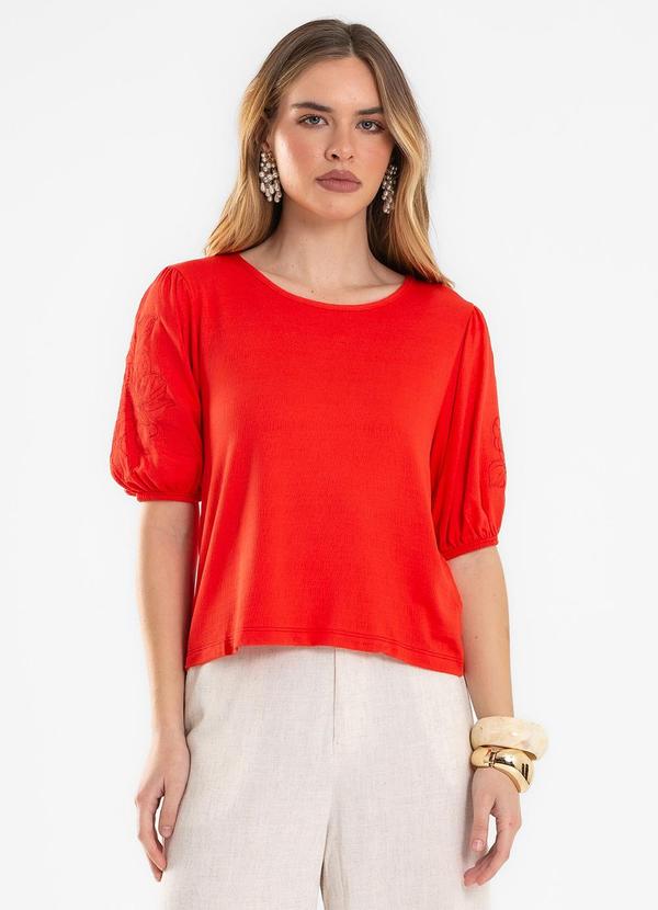 Blusa Feminina Manga Bufante Vermelho
