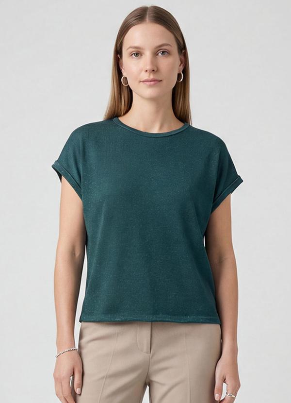 Vista 2 Blusa Feminina Manga Cavada Verde INFINITA COR INFINITA COR