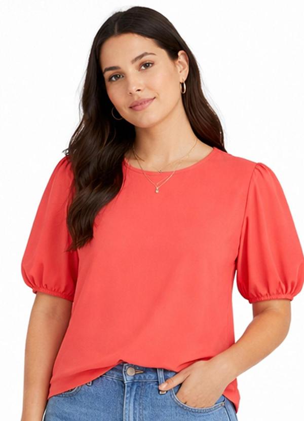 Blusa Feminina Manga com Volume Laranja
