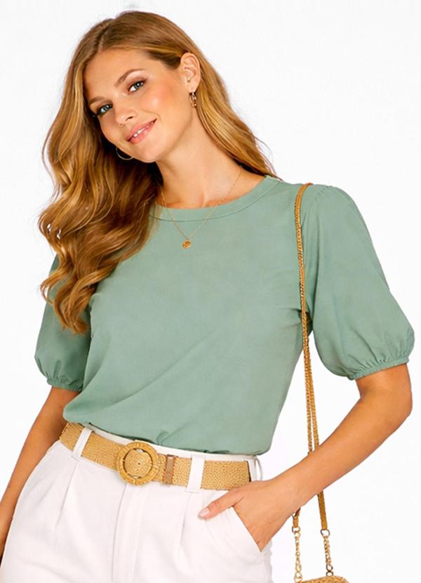 Blusa Feminina Manga com Volume Verde