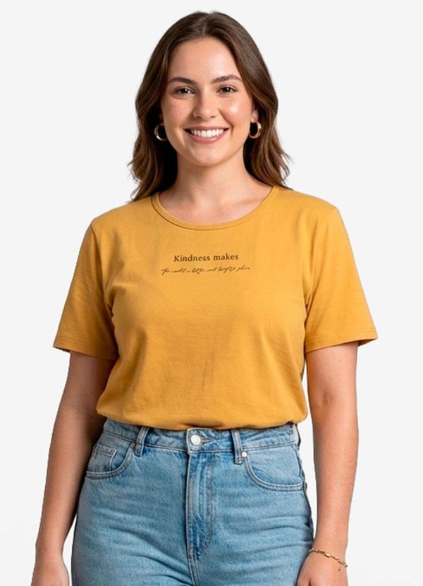 Blusa Feminina Manga Curta Amarelo