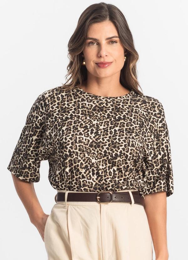 Blusa Feminina Manga Curta Bege