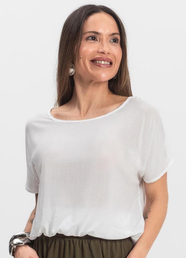 Vista 2 Blusa Feminina Manga Curta Branco INFINITA COR INFINITA COR