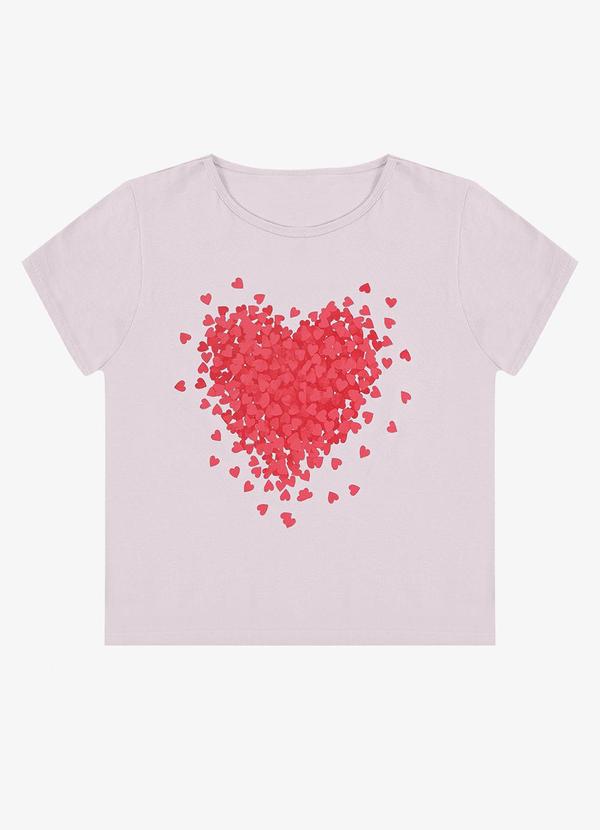 Blusa Feminina Manga Curta Estampada Rosa