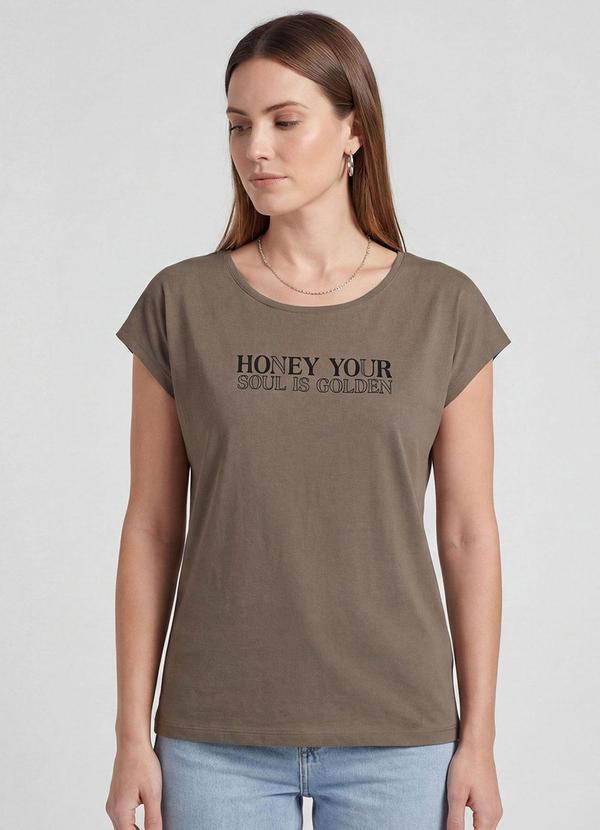 Blusa Feminina Manga Curta Estampada Verde