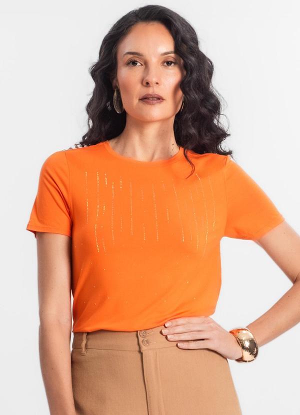 Blusa Feminina Manga Curta Laranja